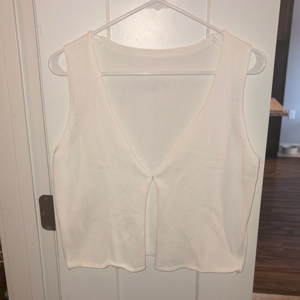White Sleeveless Top